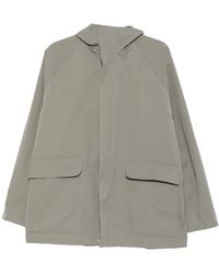 Jil Sander - High-Neck Drawstring-Waist Coat - Lyst