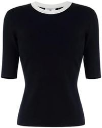 Elisabetta Franchi - Crew-Neck Tie-Fastening Top - Lyst