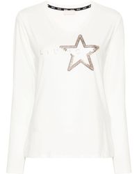 Liu Jo - Star-embellished Long-sleeve T-shirt - Lyst