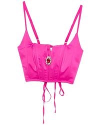 MITILIANE COUTURE - Lace-Up Crystal-Embellished Top - Lyst