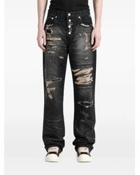 THUG CLUB - Distressed-Effect Straight-Leg Jeans - Lyst