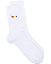 MSGM Sokken Met Geborduurd Logo - Wit