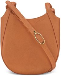 Longchamp - Small Le Foulonné Grained-Leather Crossbody Bag - Lyst