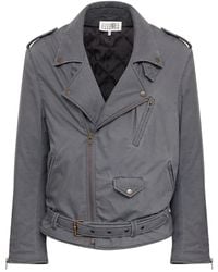 MM6 by Maison Margiela - Belted Zip-Up Biker Jacket - Lyst