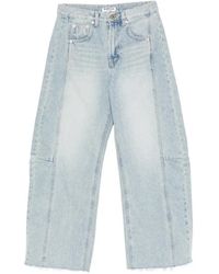 LA PISCINE - Banana Frayed Trousers - Lyst