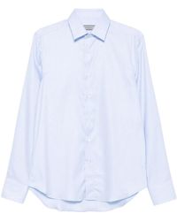 Canali - Chemise En Coton À Fines Rayures - Lyst