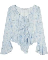 B+ AB - フローラル ラッフル ブラウス - Lyst