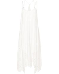 AllSaints - Areena Embroidered Flared Midi Dress - Lyst