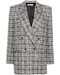 Alessandra Rich - Double-Breasted Tweed Blazer - Lyst