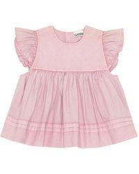 Ganni - Blouse Van Stretch-Katoen - Lyst