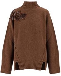 Ermanno Scervino - Bead-Embellished High-Neck Sweater - Lyst