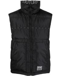 Versace Jeans Couture - Logo-Print Reversible Padded Gilet - Lyst