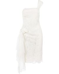 Valentino Garavani - Floral Lace One-Shoulder Midi Dress - Lyst
