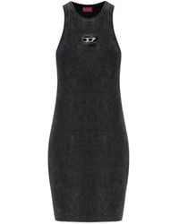 DIESEL - M-Anchorage Geribbelde Mini-Jurk Met Logoplakkaat - Lyst