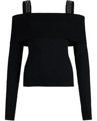 Liu Jo - Off-The-Shoulder Stud Sweater - Lyst