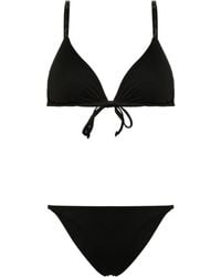 Fisico - Triangel-Bikini mit strassverzierten Trägern - Lyst