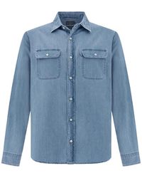 Paul & Shark - Buttoned Denim Overshirt - Lyst