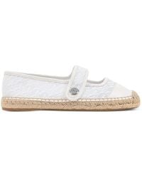 KARL LAGERFELD - Monogram-Embroidered Mary Jane Espadrilles - Lyst