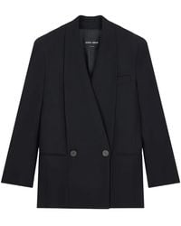Giorgio Armani - Pleated-Back Double-Breasted Blazer - Lyst