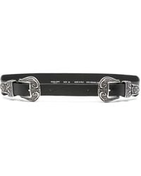 Golden Goose - Leather Belt With Ornate-Tone Buckle - Lyst
