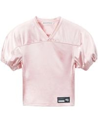 Alexander Wang - Logo Satin-Jersey Top - Lyst