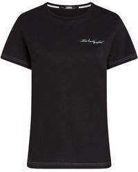 KARL LAGERFELD - Signature Logo-Embroidered T-Shirt - Lyst