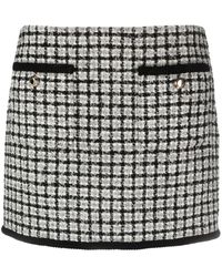 Miu Miu - Bouclé Check-pattern Miniskirt - Lyst