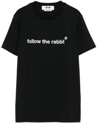 MSGM - Rabbit-print T-shirt - Lyst