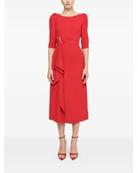 Nissa - Pearl-Detail Midi Dress - Lyst