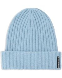 Alexander Wang - Logo-Patch Ribbed Beanie Hat - Lyst