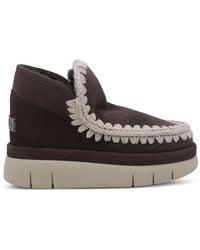 Mou - Eskimo Bounce Crochet-Trim Platform Ankle Boots - Lyst
