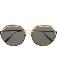 Linda Farrow - Rounded Hexagonal-frame Sunglasses - Lyst