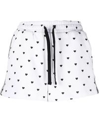 RED Valentino - Cotton Heart-Print Shorts - Lyst