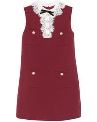 Self-Portrait - Lace Collar Mini Dress - Lyst
