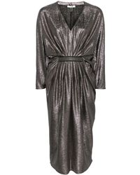 Nissa - Shimmer Pleated Midi Dress - Lyst