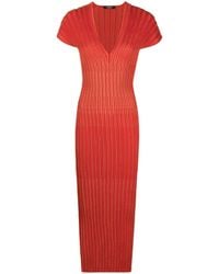 Balmain - Striped Knitted Maxi Dress - Lyst