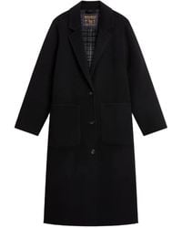 Woolrich - Abrigo Con Botones De Lana - Lyst