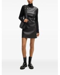 BOSS - Faux-Leather Mini Dress - Lyst