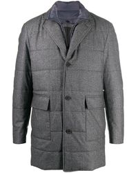 Canali Gewatteerde Jas - Grijs