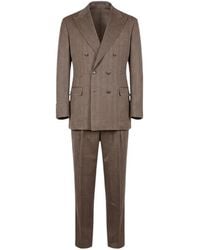 Brunello Cucinelli - Double-Breasted Herringbone Suit - Lyst