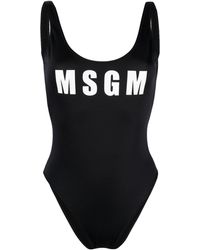 MSGM - Badeanzug mit Logo-Print - Lyst