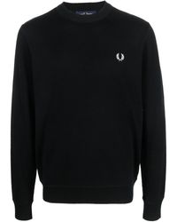 Fred Perry - Intarsia-knit Crew-neck Jumper - Lyst