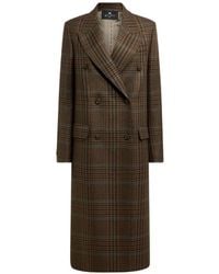 Etro - Double-Breasted Wool Coat With Prince Of Wales Motif - Lyst