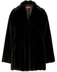 Max Mara - Fluffy Faux-Fur Lapel-Collar Coat - Lyst