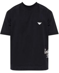 Emporio Armani - Logo-Embroidered T-Shirt - Lyst