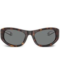 DIESEL - Tortoiseshell-Effect Rectangle-Frame Sunglasses - Lyst