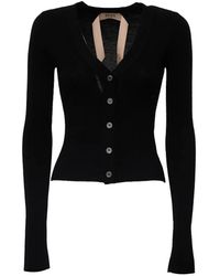N°21 - V-Neck Wool Cardigan - Lyst