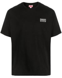 KENZO - Katoenen T-shirt Met Geborduurd Logo - Lyst