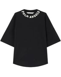 Palm Angels - Cropped T-Shirt With Logo - Lyst