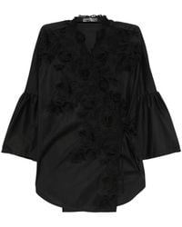 Ermanno Scervino - Lace-Embellished Ruffled-Sleeve Blouse - Lyst